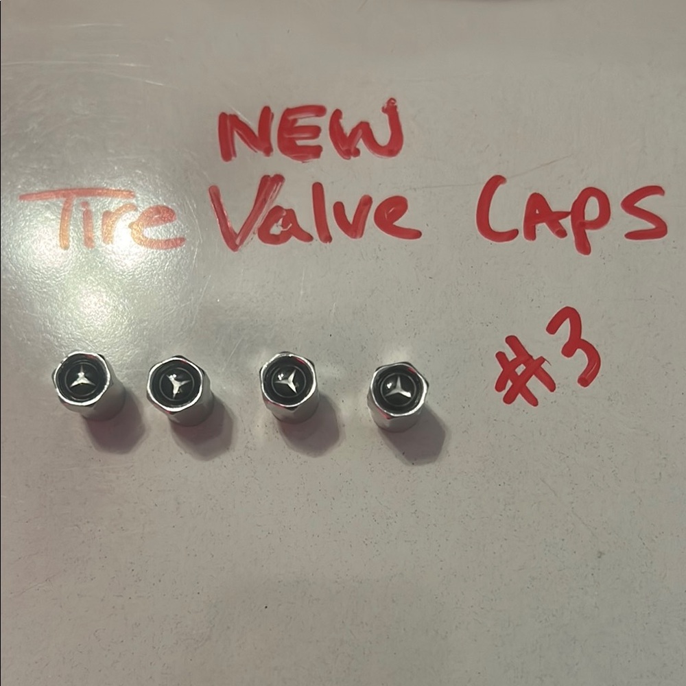 Mercedes-Benz Silver Tire Valve Caps